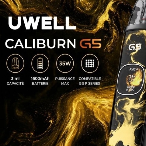 Kit Pod Caliburn G5 3ml 1600mAh - Uwell by UWELL — ALTERVAPE - Vape in style!