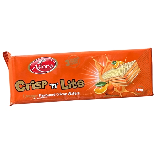 ADORO ORANGE FLAVOURED CREME WAFERS 150G