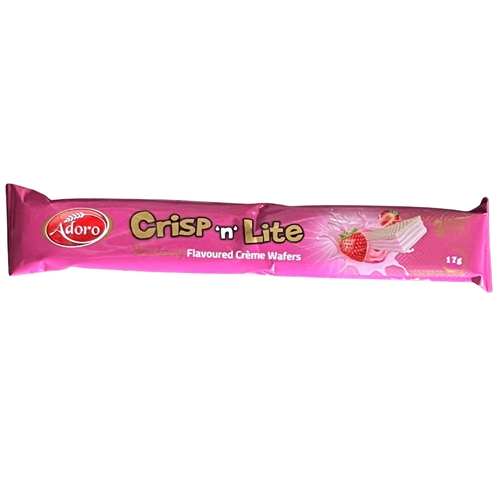 ADORO STRAWBERRY FLAVOURED CREME WAFERS 17G