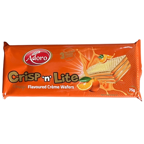 ADORO ORANGE FLAVOURED CREME WAFERS 75G