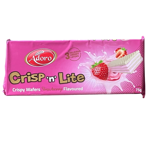ADORO STRAWBERRY FLAVOURED CREME WAFERS 75G
