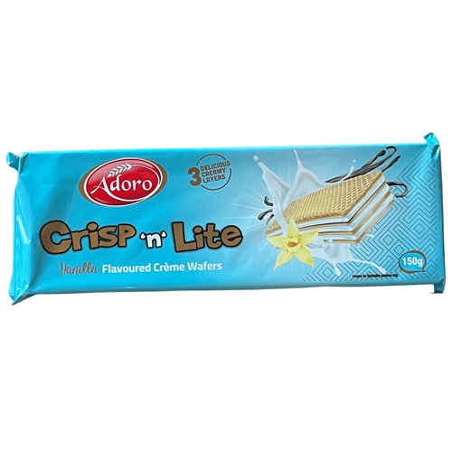 ADORO VANILLA FLAVOURED CREME WAFERS 150G